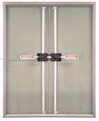 Double door with multi-point locking hardware