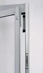 Magnetic lock installed on a commercial door for access control
