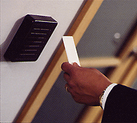 Proximity card reader for door access control